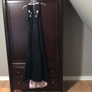 Black halter mermaid dress